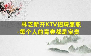 林芝新开KTV招聘兼职-每个人的青春都是宝贵